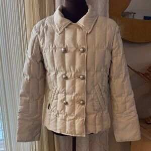 Rampage Cream or Off- White Double-Breasted Feathered Puffer Jacket Size M/L